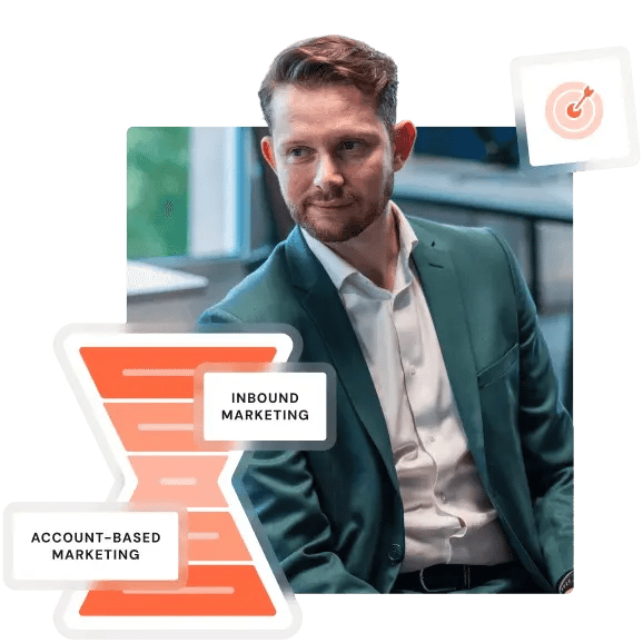 schéma en sablier de l'account based marketing (ABM)