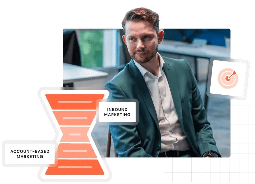 Illustration du schéma en sablier de l'account based marketing (ABM)
