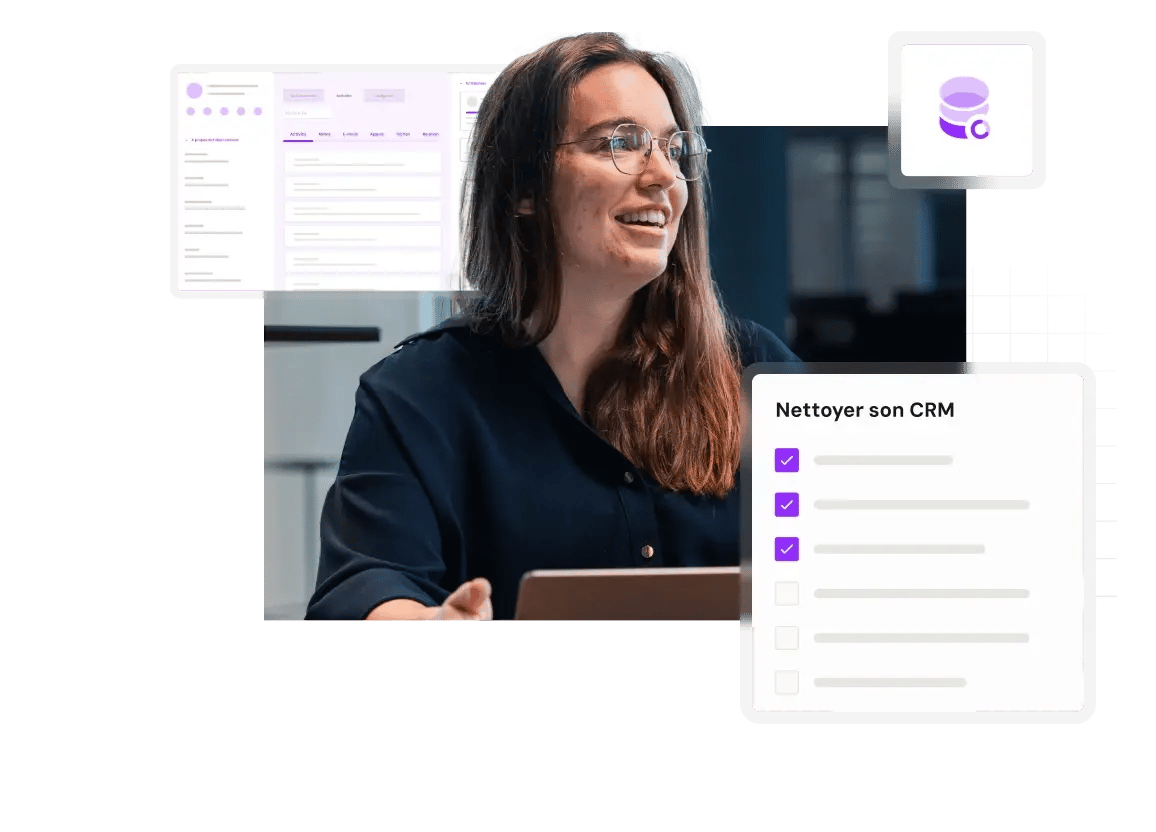 Illustration d'une checklist de nettoyage CRM