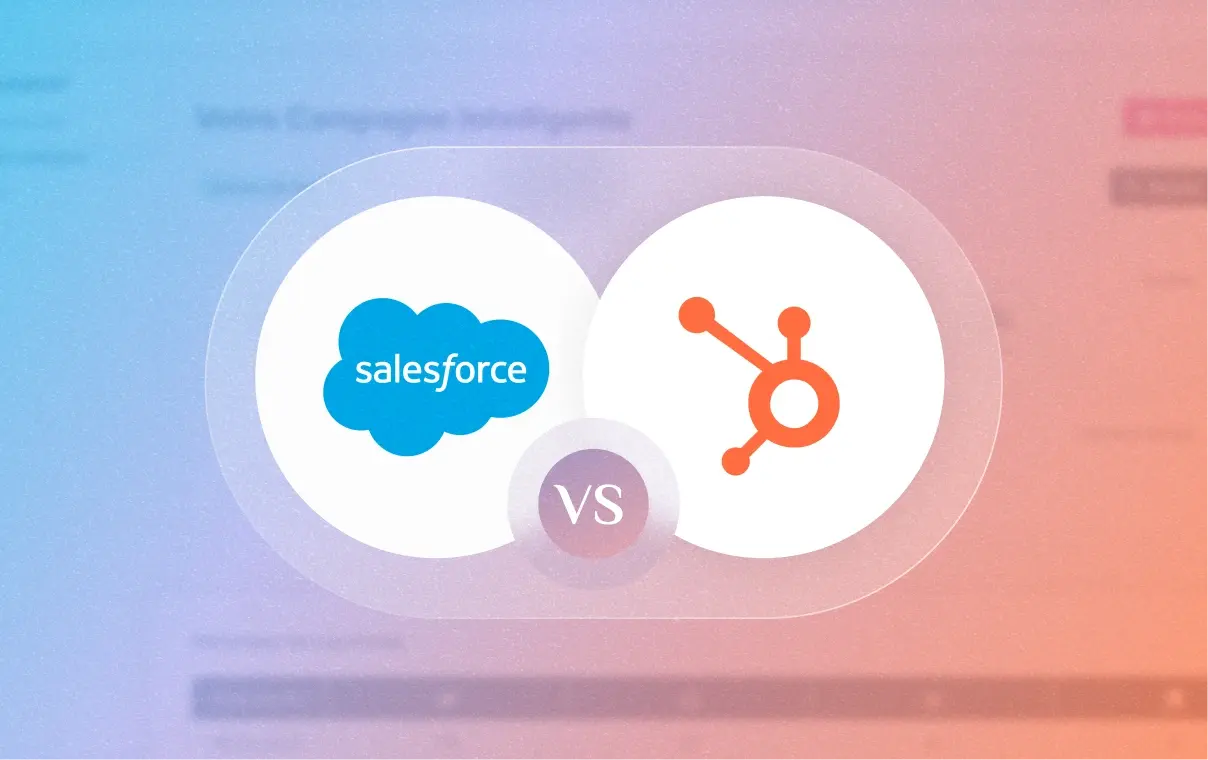Illustration de gauche à droite : Salesforce versus HubSpot