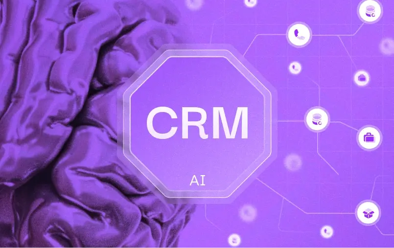 Un cerveau et des données CRM qui symbolisent l'intelligence artificielle