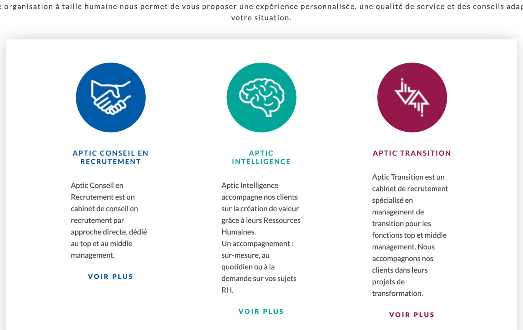 Site Aptic avant refonte