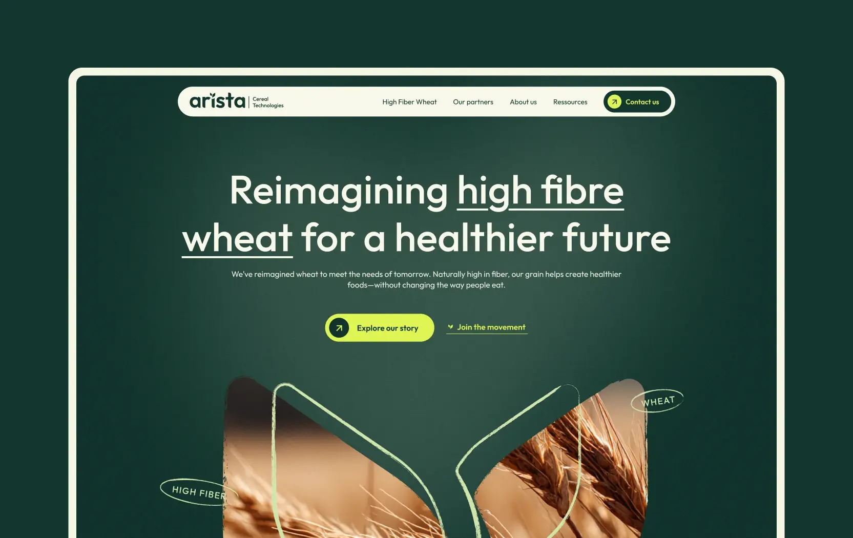 Home page du site web de Arista