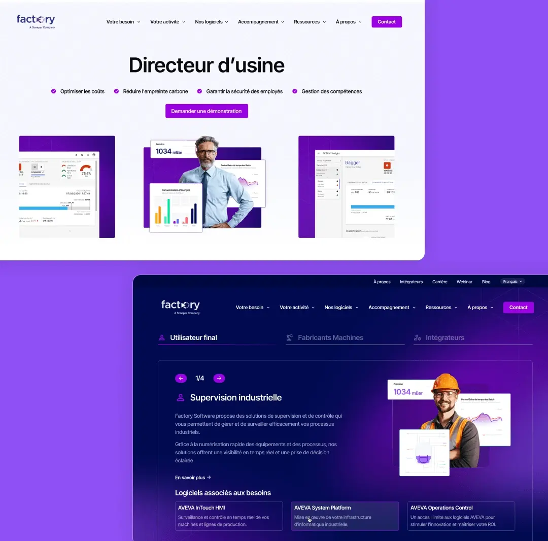 Visuels site Factory Software