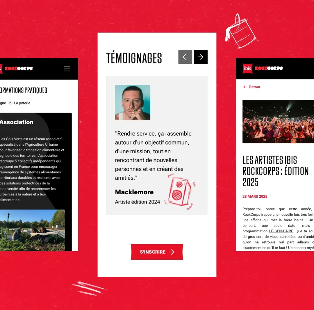 Rockcorps visuel témoignages clients