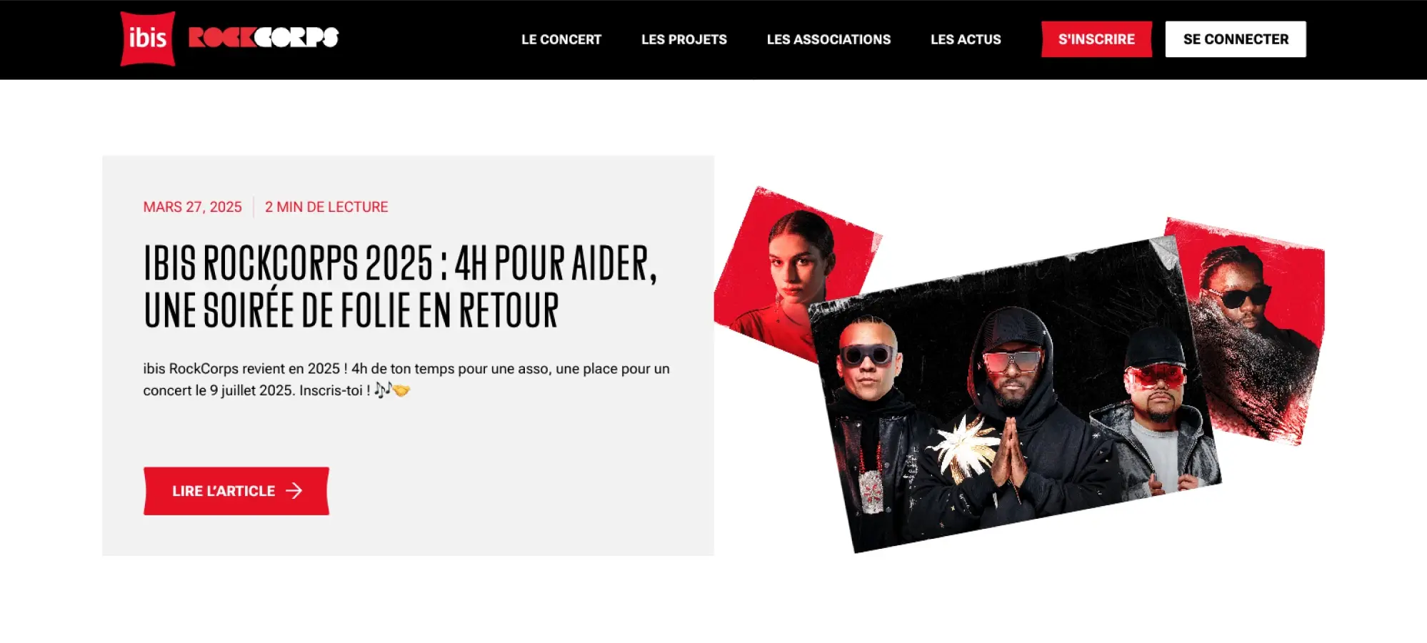 Site web ibis RockCorps après