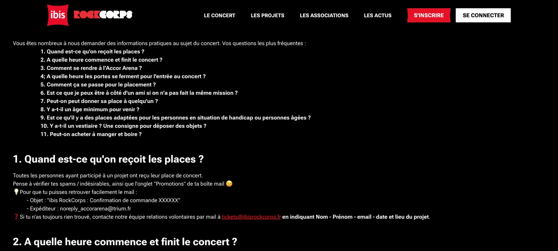 Site web ibis RockCorps avant
