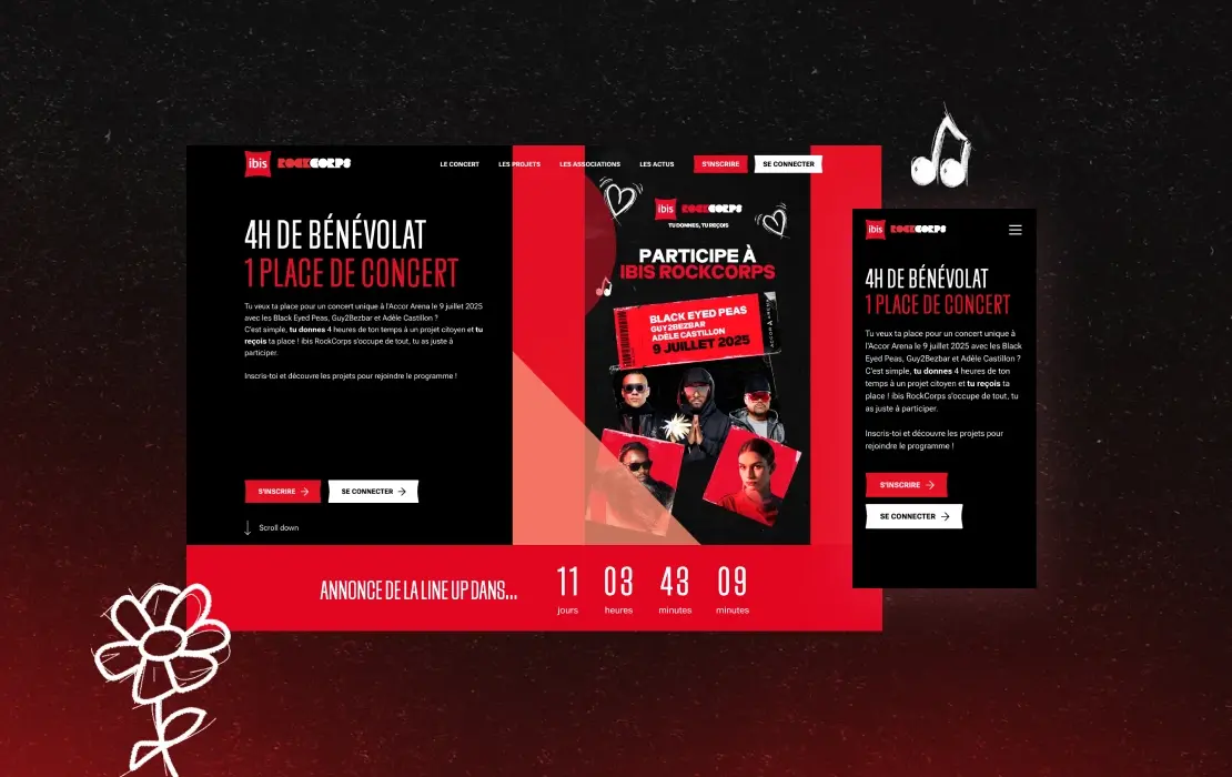 Home page du site d'ibis RockCorps