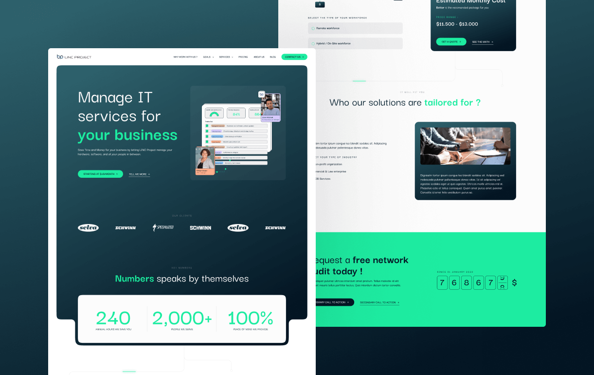 Homepage du site LINC Project