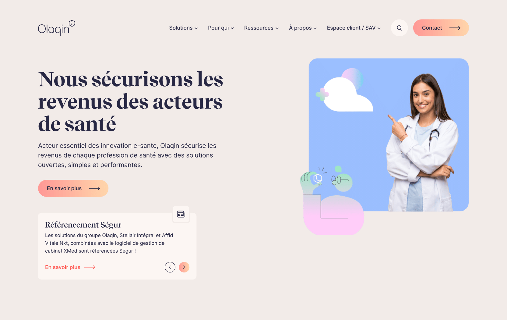 Site Olaqin après refonte