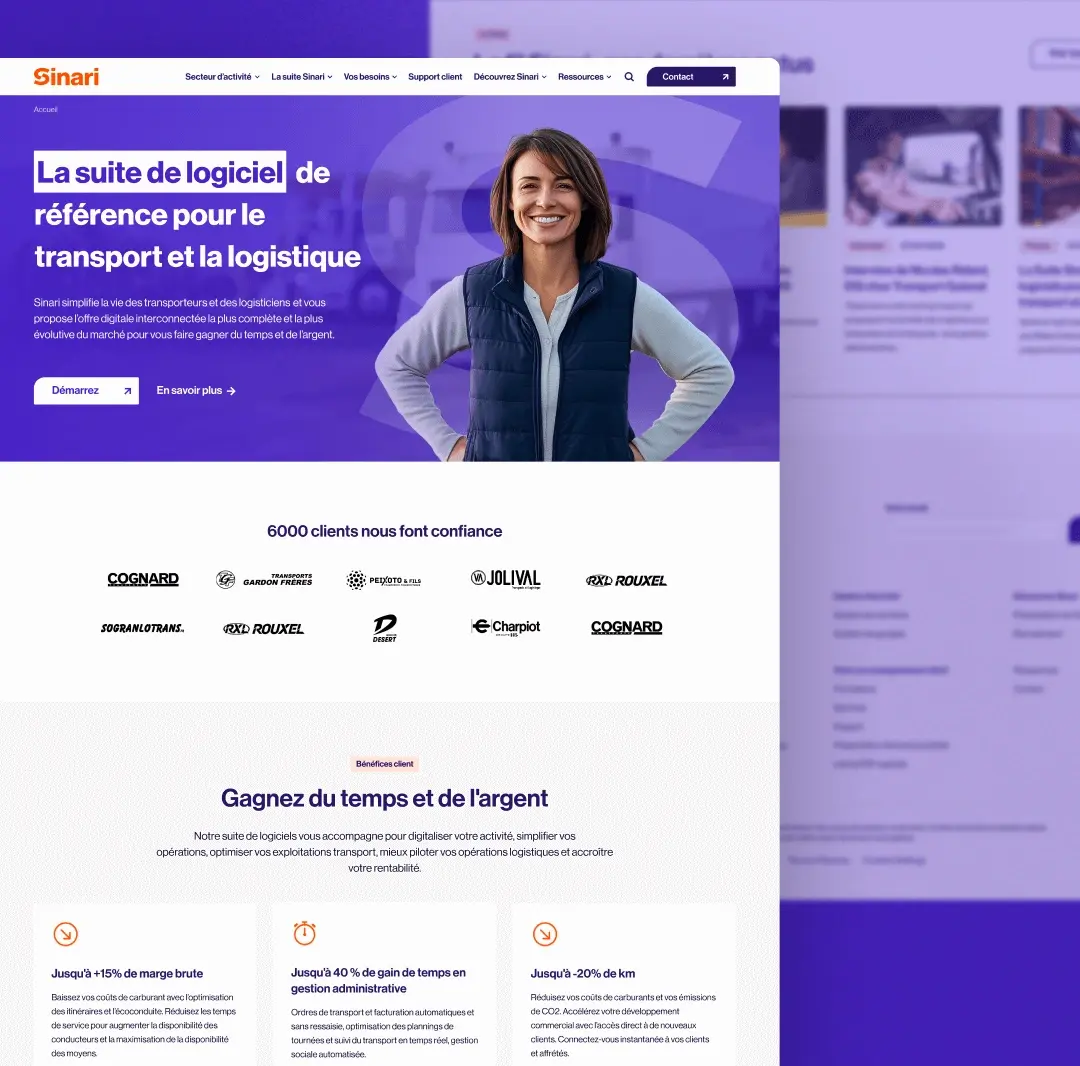 Visuel de la homepage de Sinari