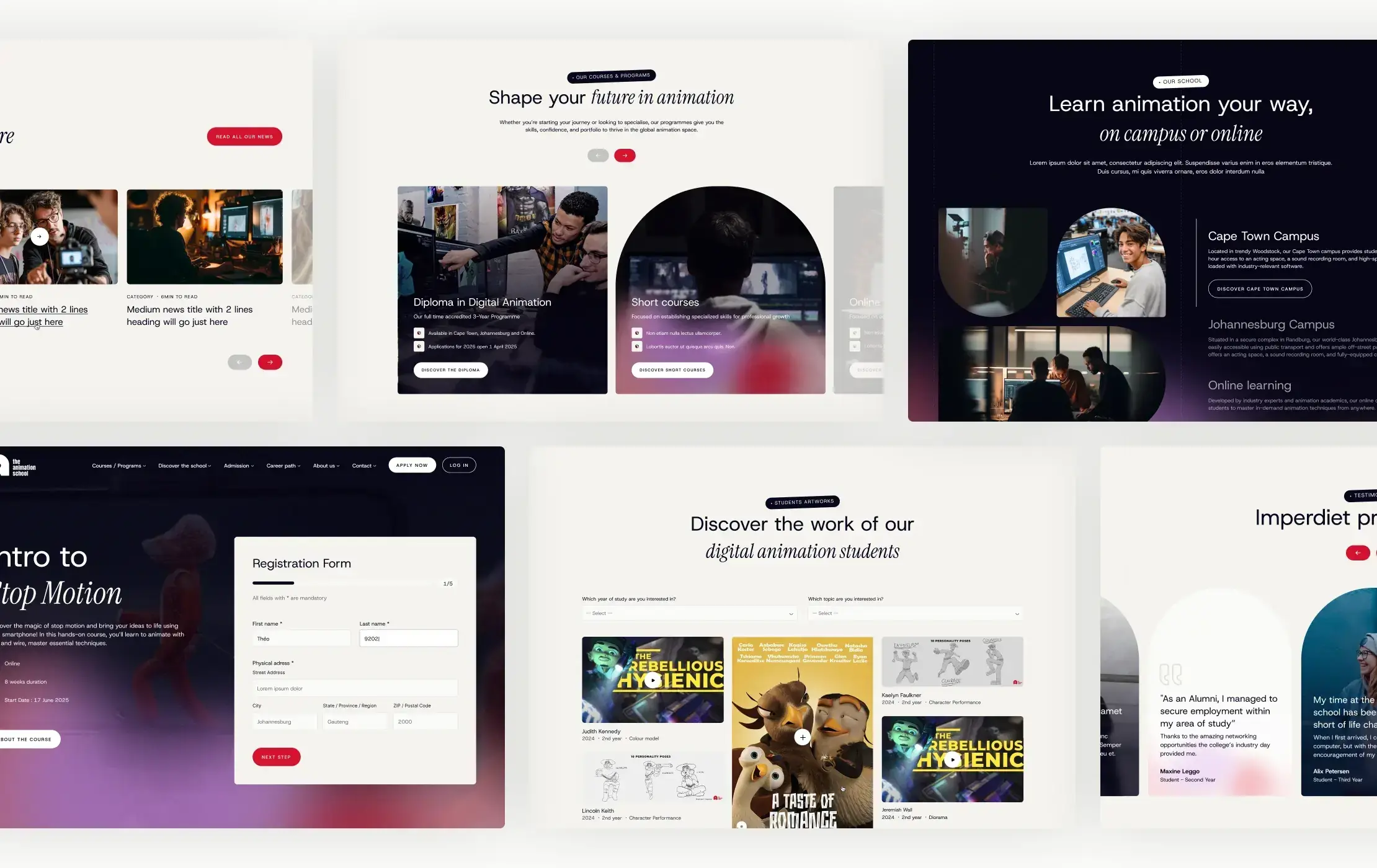 Visuel page The Animation School