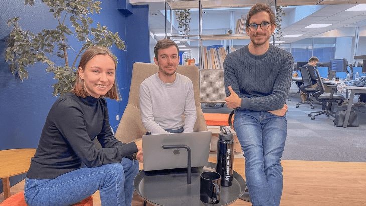 Marion, Steven et Thibaut en point de présentation