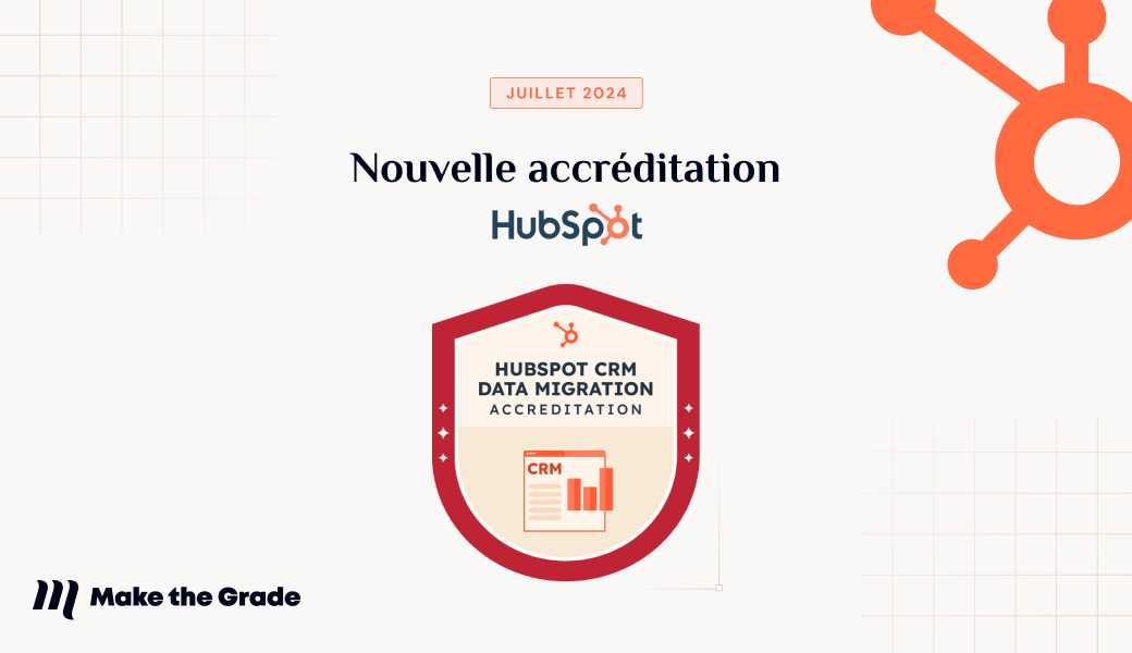 badge de certification de l'accréditation hubspot data migration