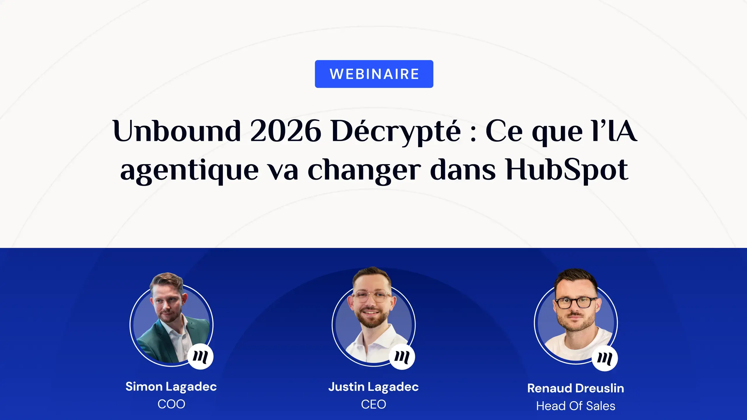 Photo des trois intervenants du webinaire, avec le titre au dessus.